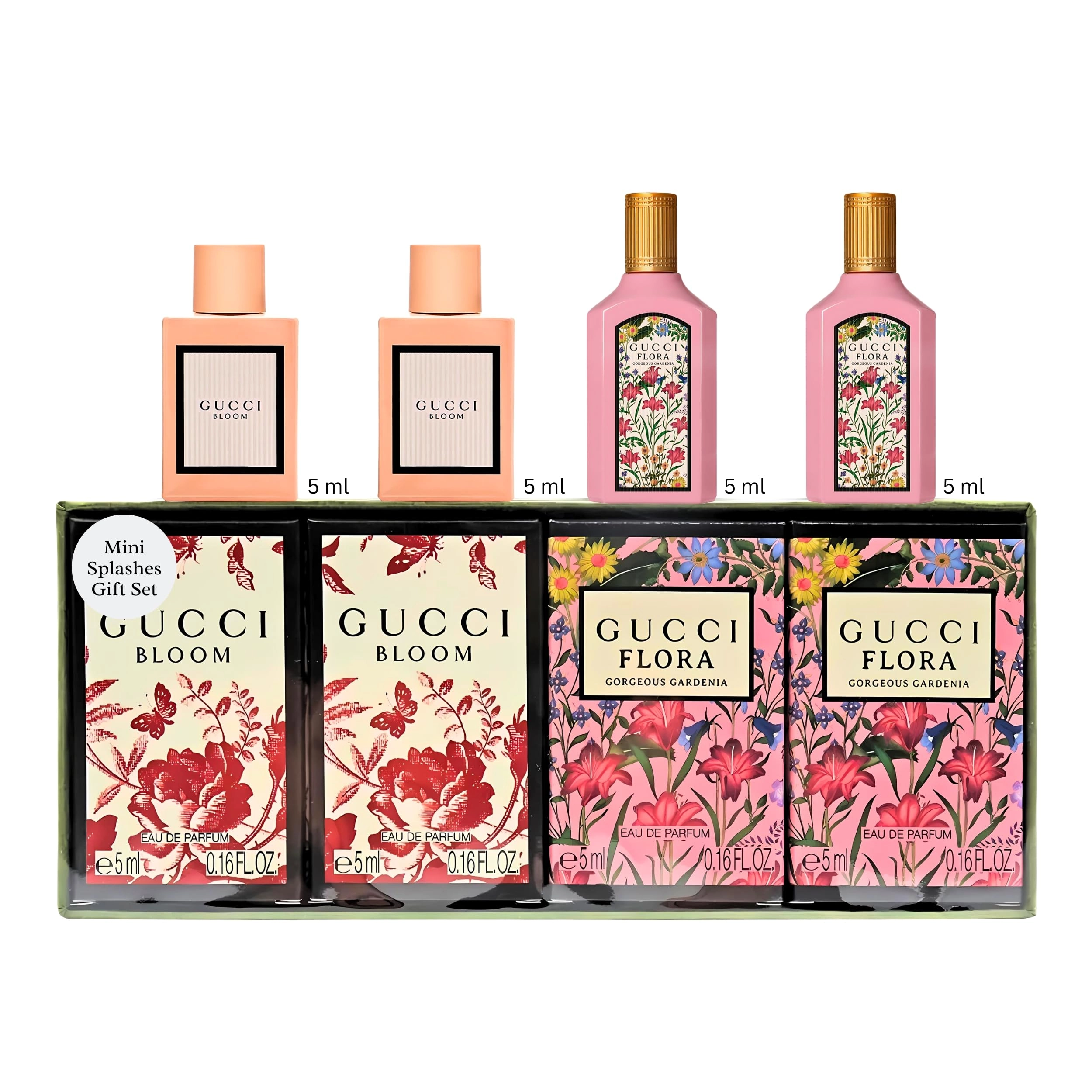 Gucci Flora Gorgeous Gardenia - EDP 0.16 Fl Oz x 2 + Bloom - EDP 0.16 Fl Oz x 2