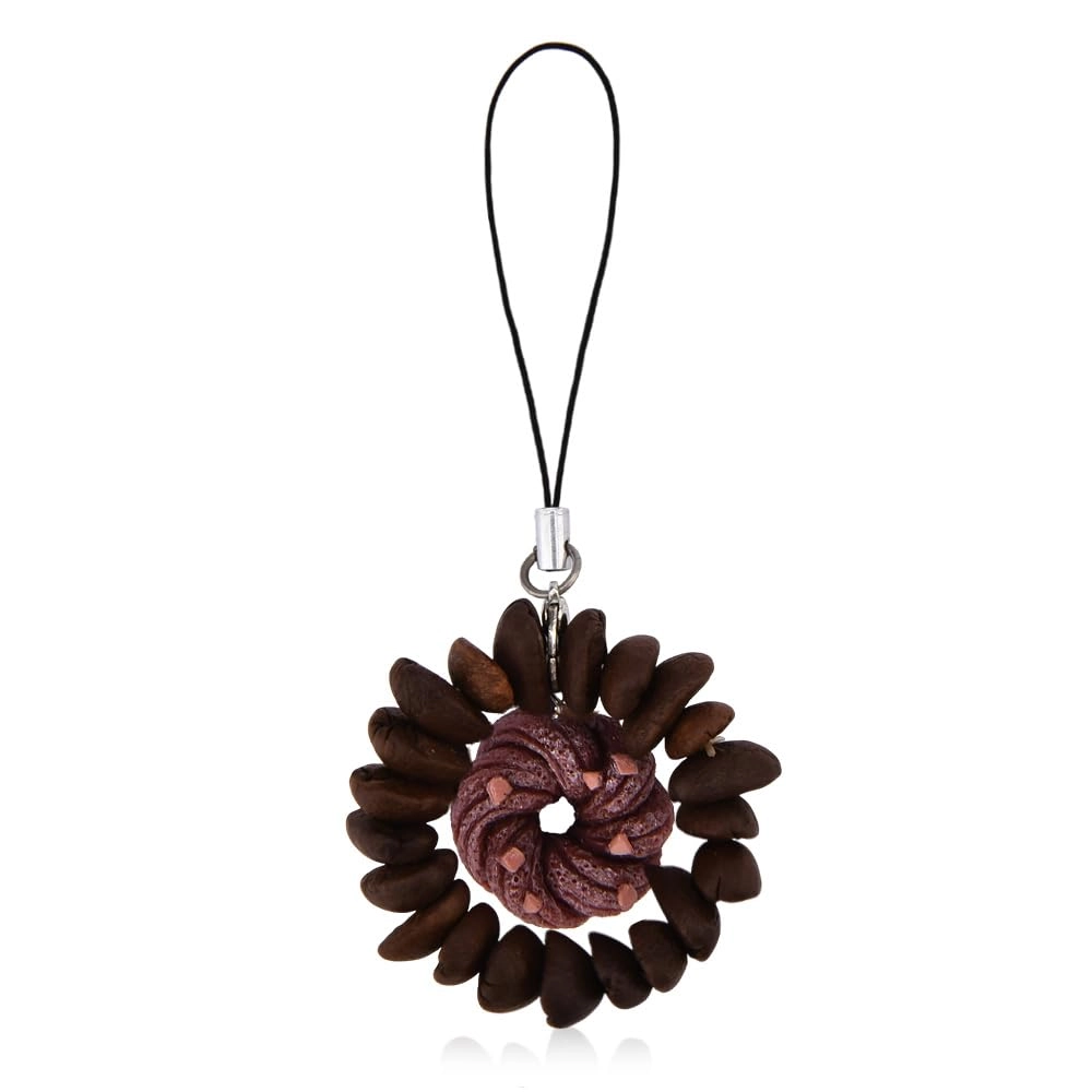 Coffee Bean Keychain Strap Bag Charm - S Bread