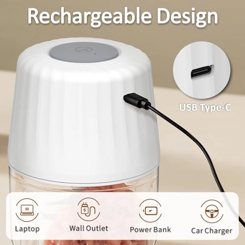 Mini Garlic Chopper - 250ml Rechargeable Battery