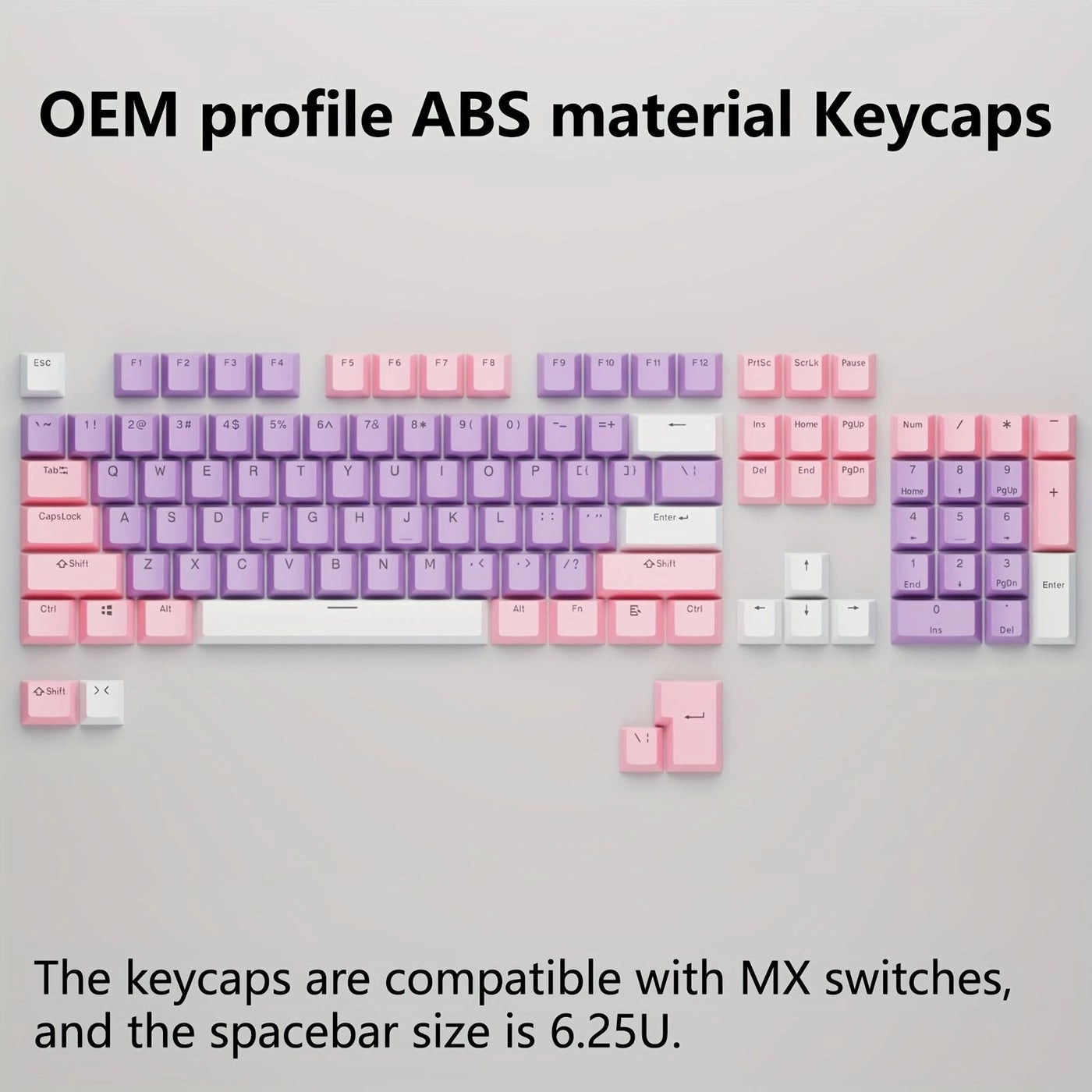 Generic 108 Key ABS Keycaps - OEM Height For MX Switch