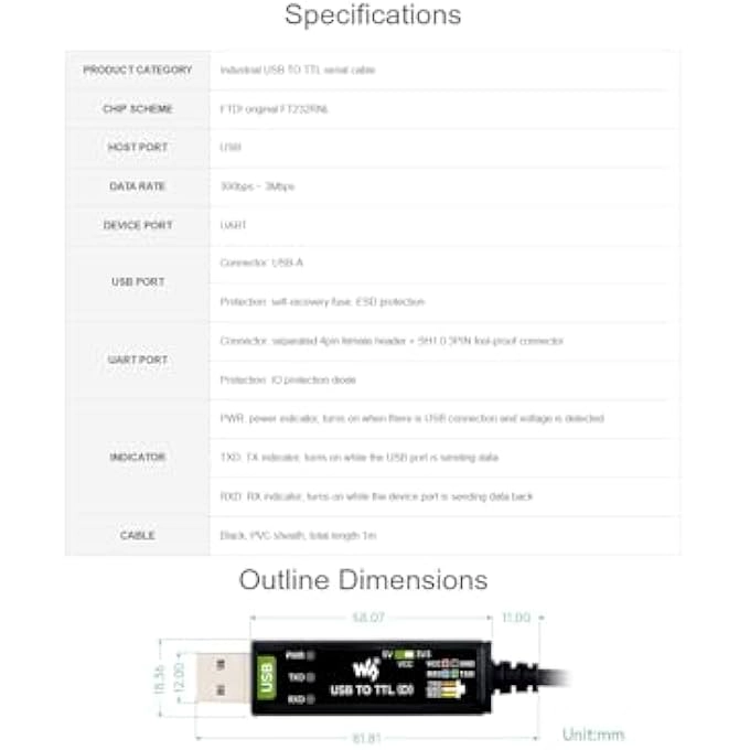 FT232RL - USB-C USB to TTL 3.3V 5V