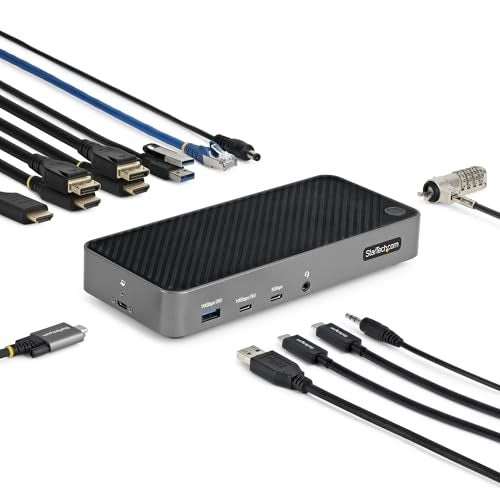 StarTech.com Triple Monitor USB 30 Docking Station - USB 3.0 2x 4K HDMI