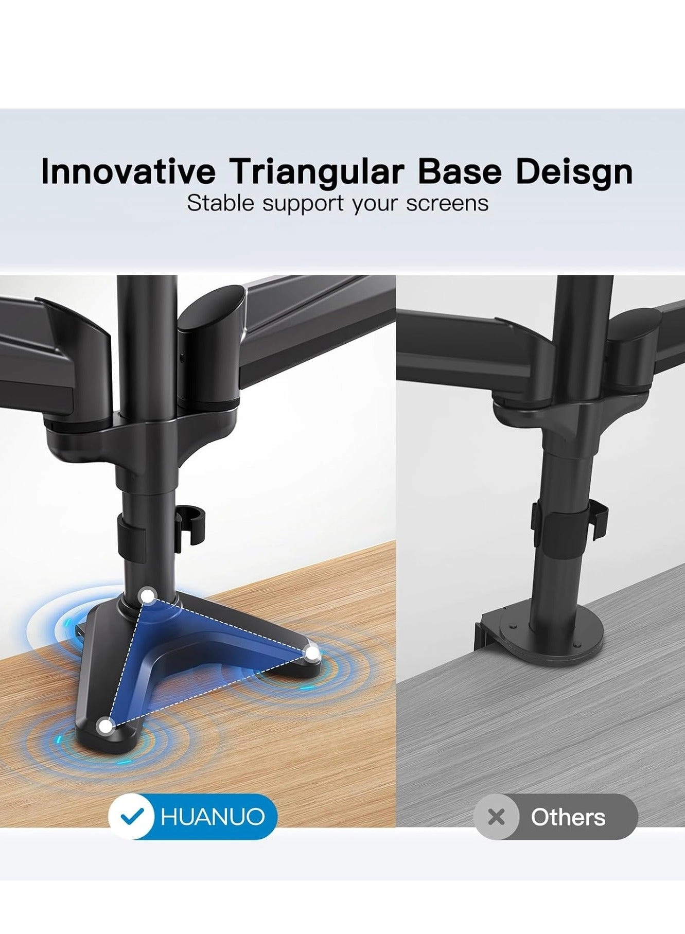 Triple Monitor Desk Mount - 3 32 Inches 75x75mm 100x100mm
