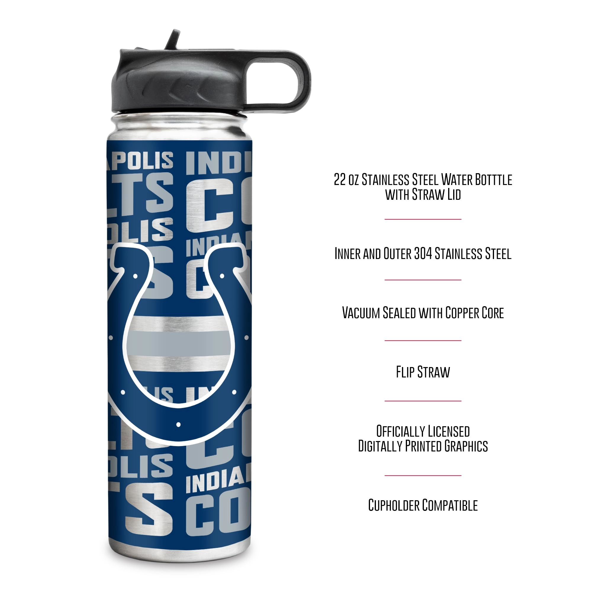 Stainless Steel NFL Football Tumbler - 650ml