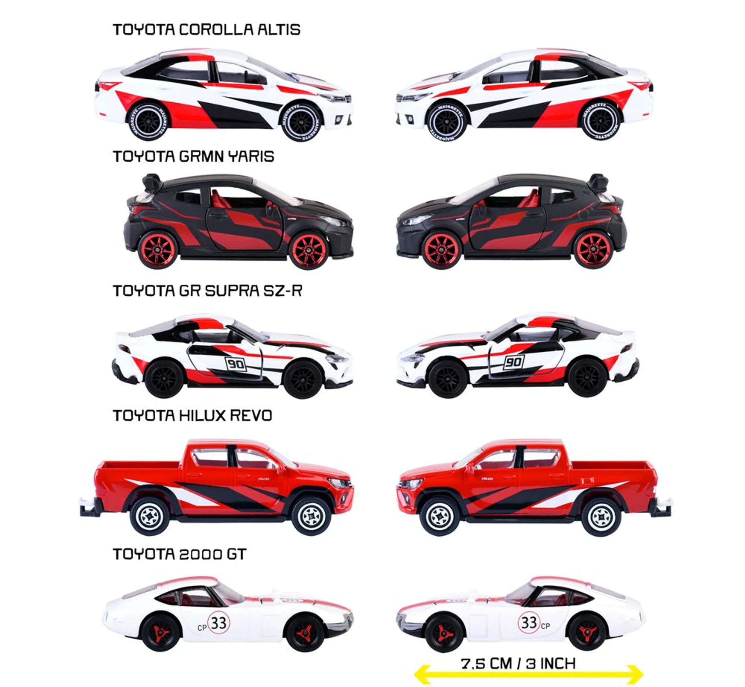 2000 GT + Hilux Revo + GR Supra SZ-R + Corolla Altis + GRMN Yaris - 5 pcs