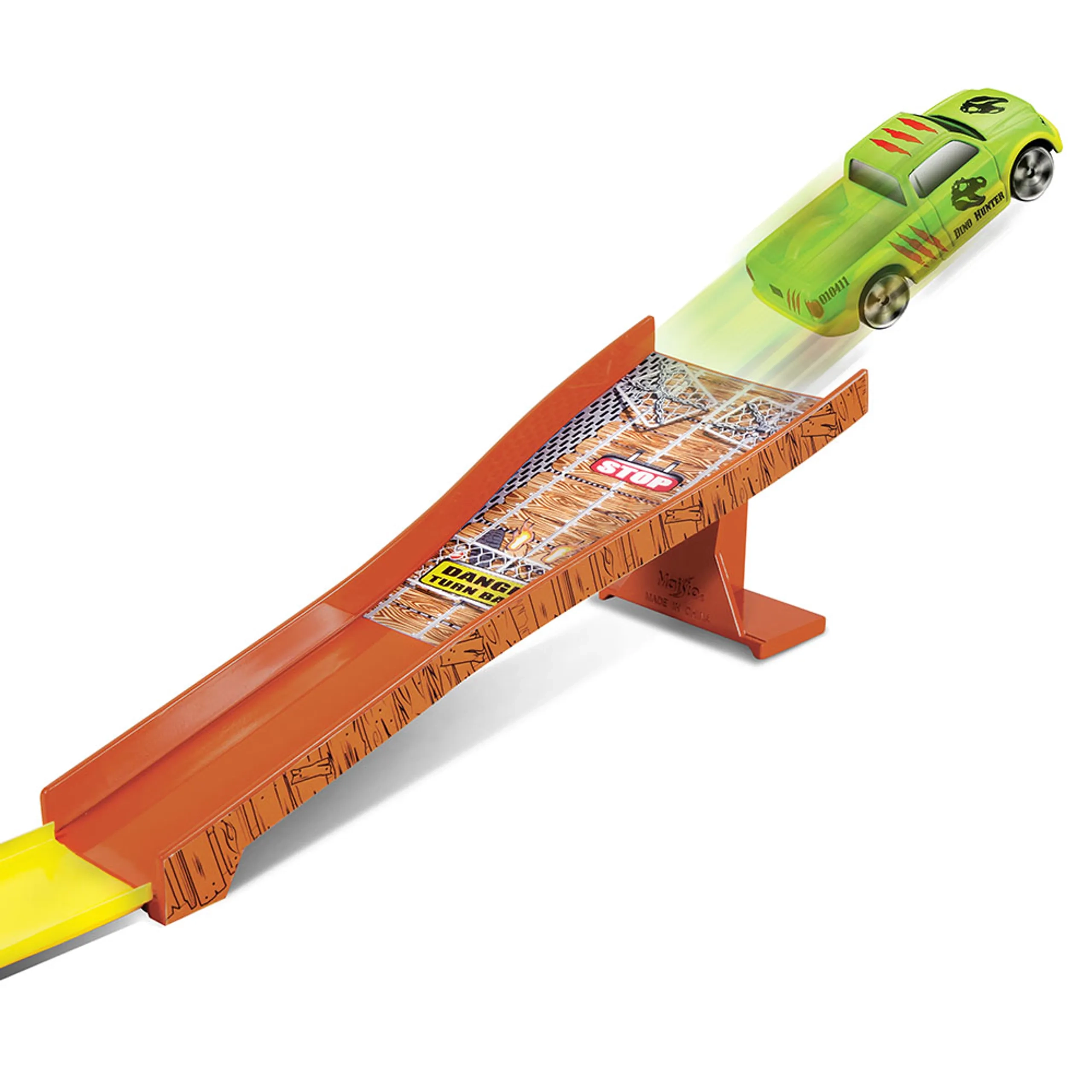 Dinosaur Vehicle Playset - Die-cast metal body Rubber band launcher