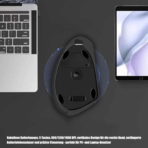 Vertical Ergonomic Optical Mouse - Bluetooth Wi-Fi