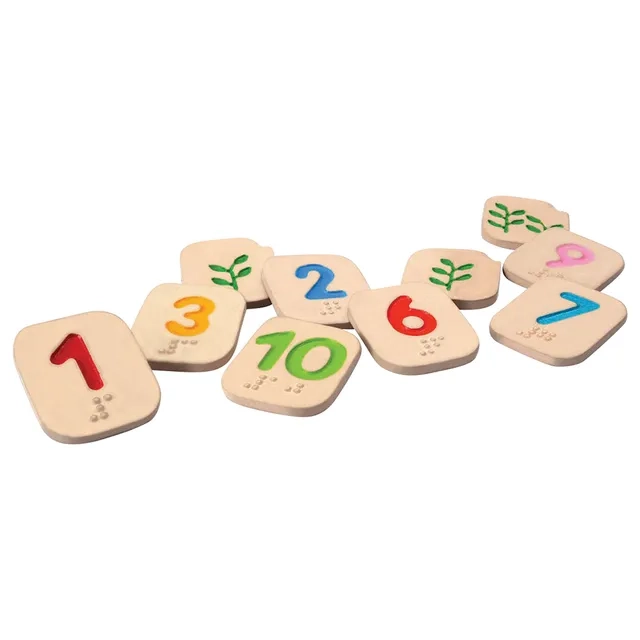 PlanToys Braille Numbers 1-10 - Suitable for 2 years & above 10 pieces