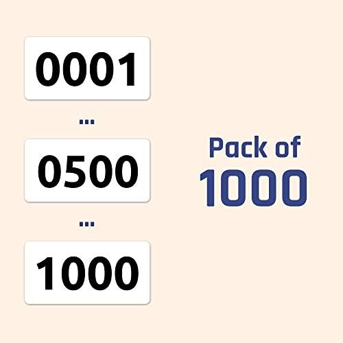 Consecutive Number Inventory Labels - 1000 1.5" x 0.75"