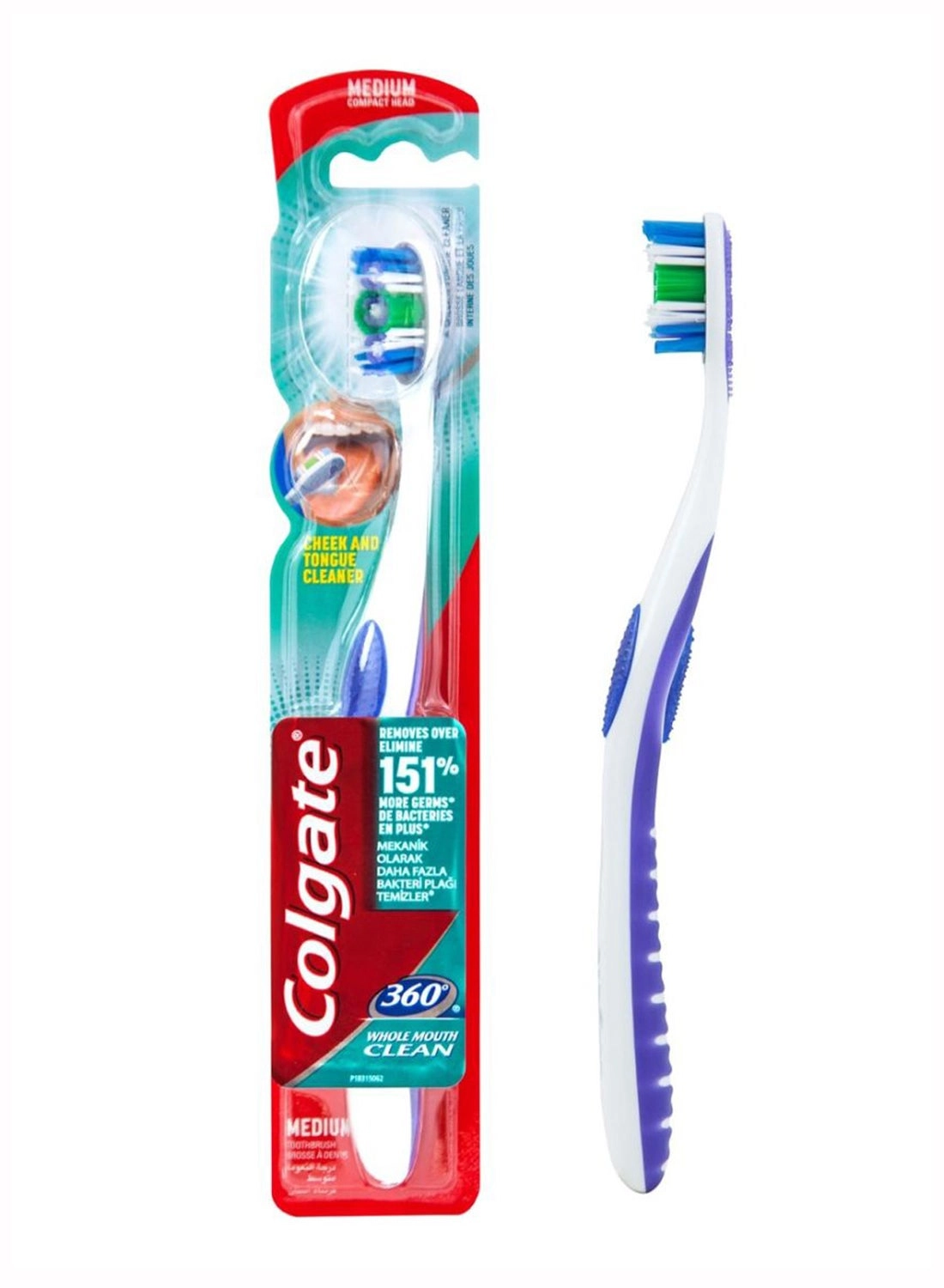 Colgate 360 Degree Whole Mouth Clean - Medium Compact Head Multicolour
