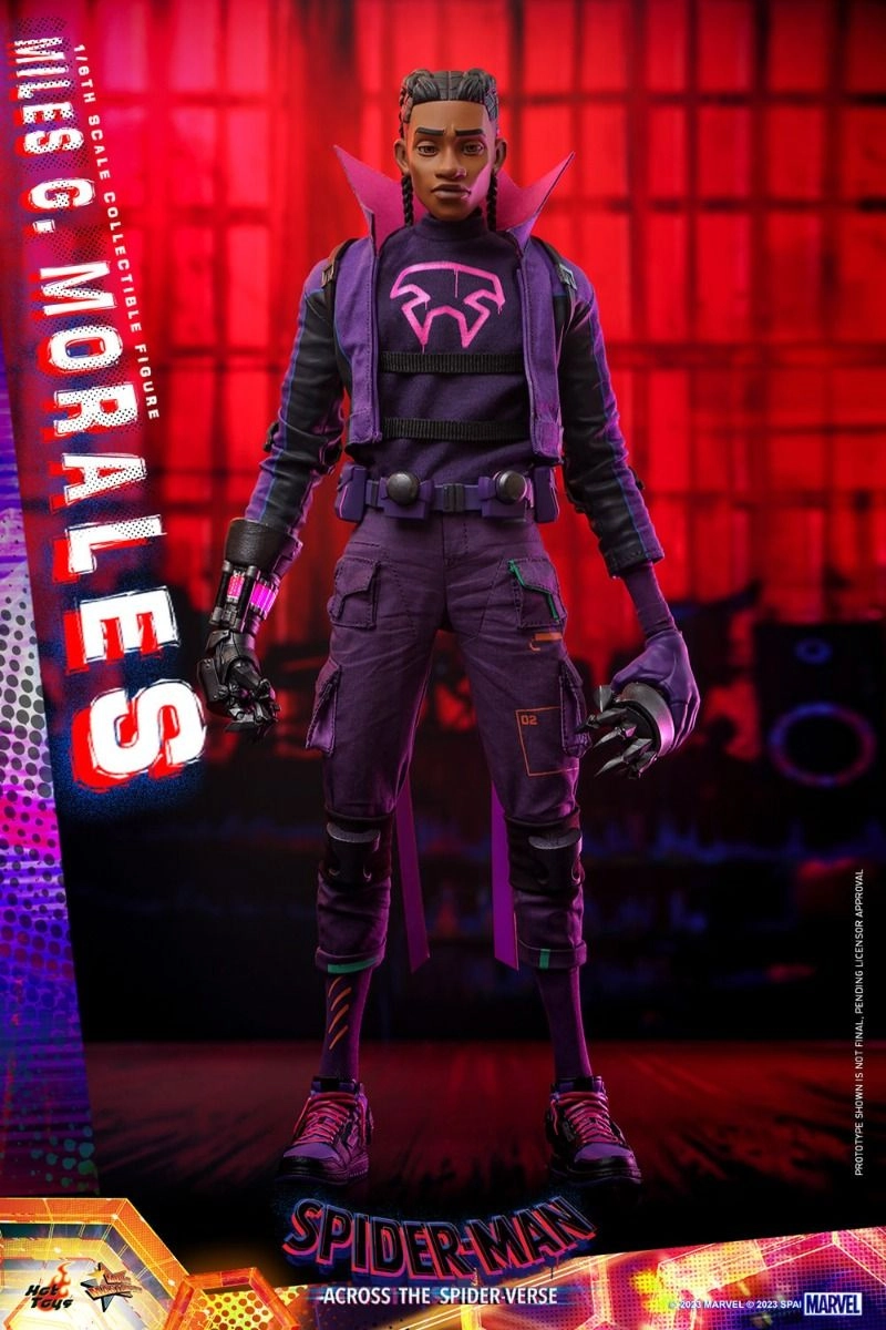 Miles G Morales - Spider-Man: Across the Spider-Verse Sixth Scale Action Figure - LED light-up Prowler gauntlets