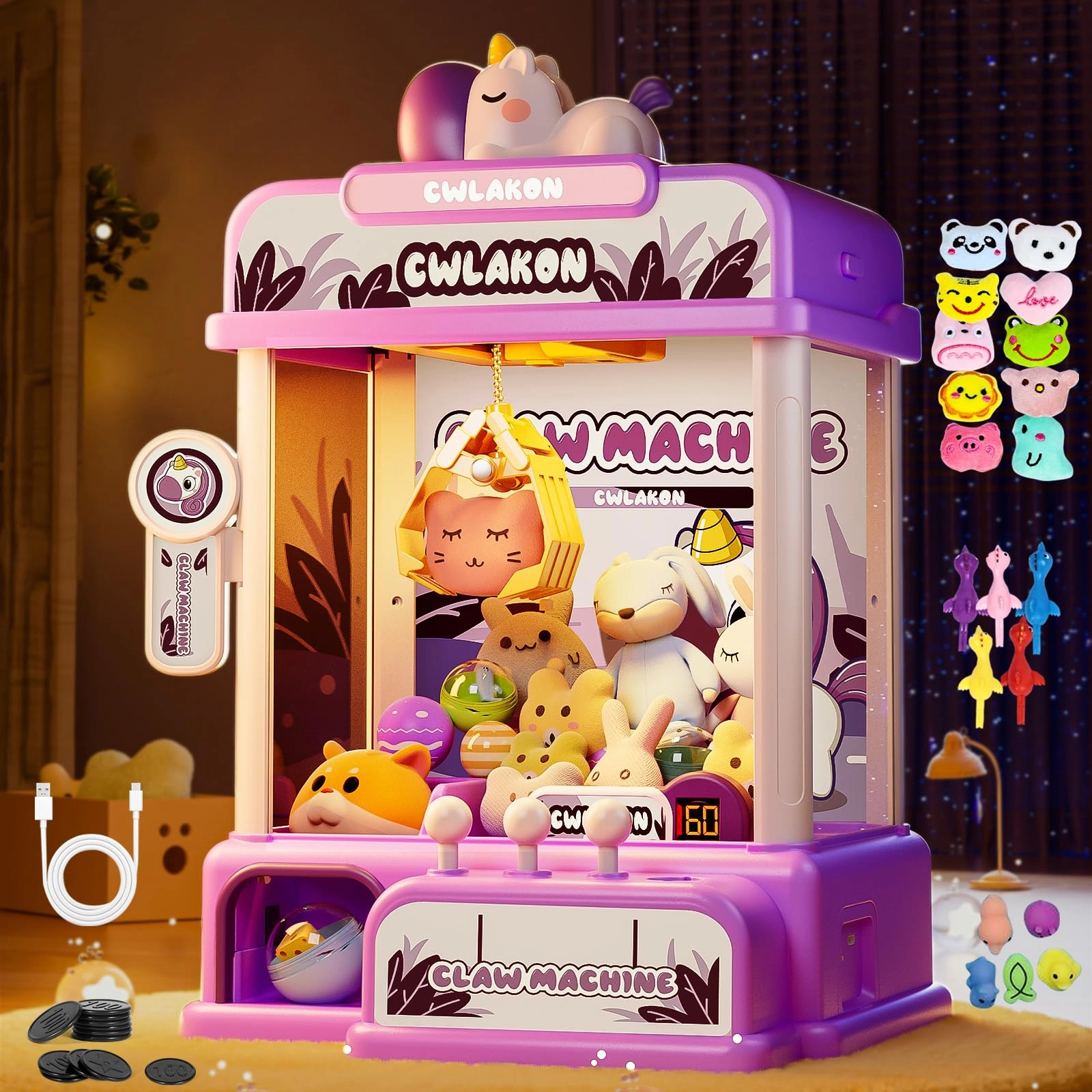 CWLAKON Mini Claw Machine Unicorns - 3 years+