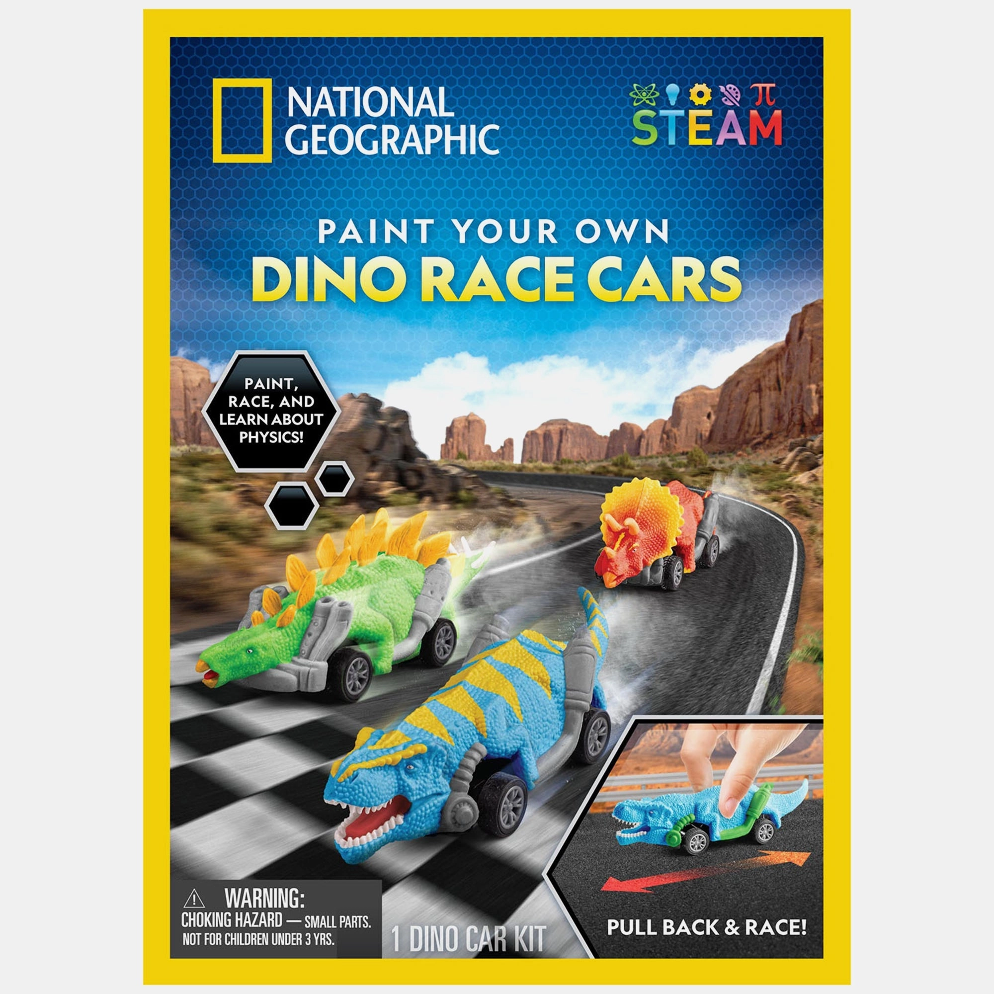 National Geographic Paint Your Own Dino Race Cars Dinosaurs - 8 years+ 12 pieces