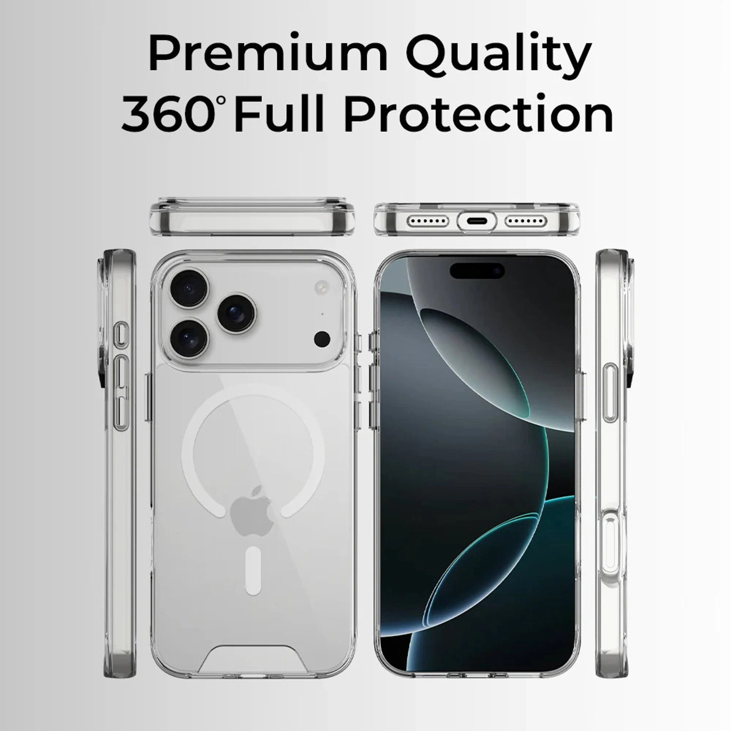 Clear Case - MagSafe + Screen Protector - 9H + Lens Protector for iPhone 17 Pro