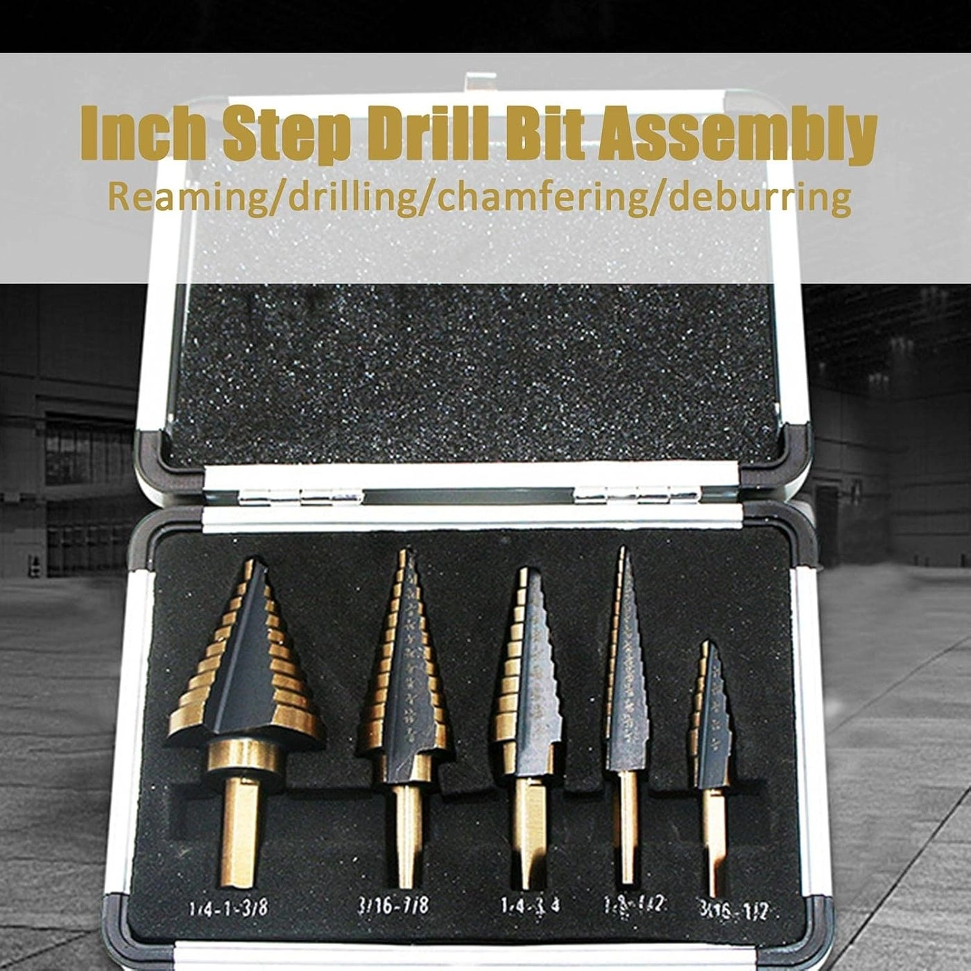 Step Drill Bit Set - high-speed steel 5-piece 50 Sizes