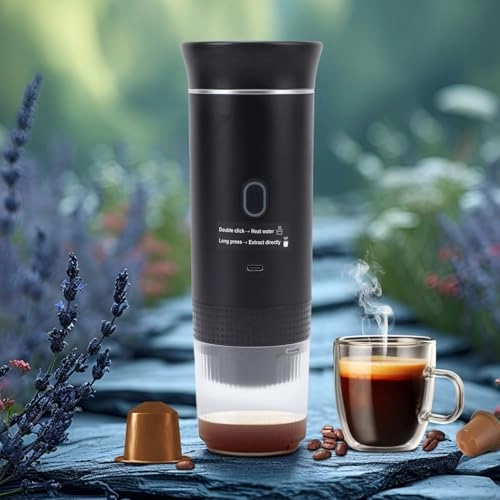 Portable Capsules Coffee Maker - 120mL ground coffee or capsules
