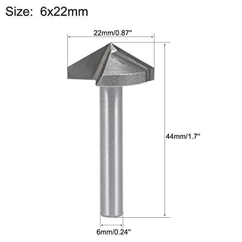 V-Groove Router Bit - 22mm 6mm