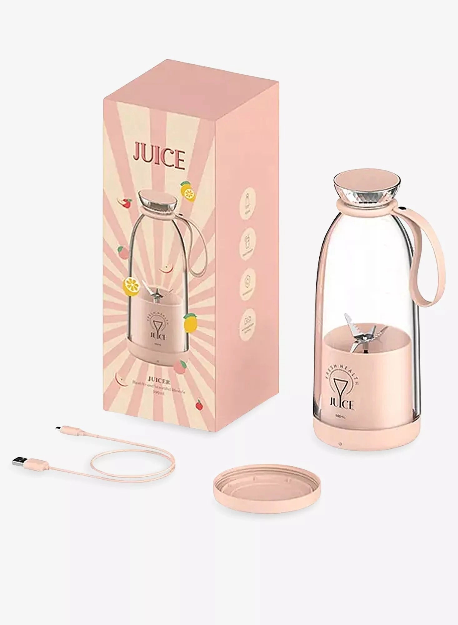 Portable Blender Bottle - Leak-proof, USB-C Rechargeable, One-touch