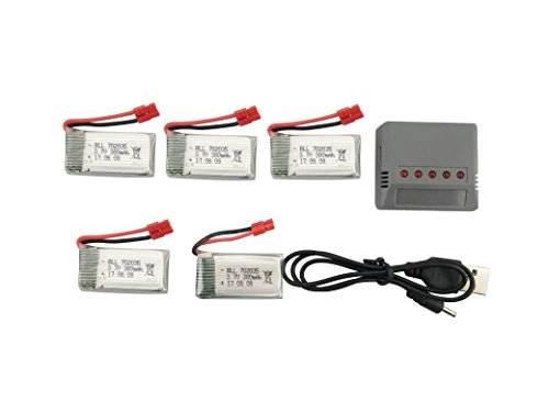 Li Battery - 3.7V 380mAh + Charger - Charges 5 Batteries