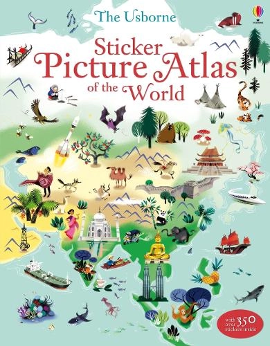Usborne Picture Atlas Of The World Sticker Book 44 pcs