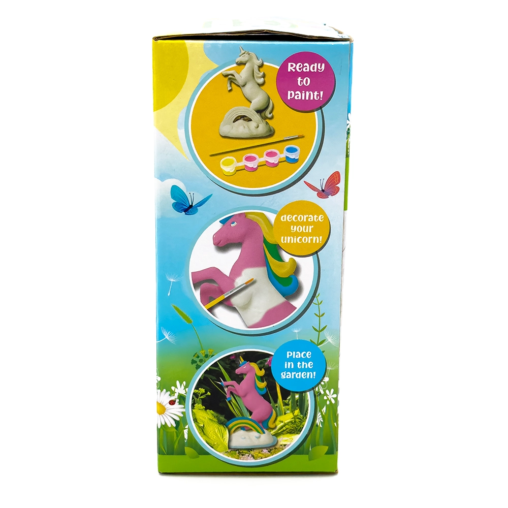 Paint Your Own Garden Unicorn - 1 unicorn figurine 4 paints 1 brush