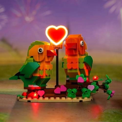 40522 Valentine Lovebirds - LED light set USB Battery Powered