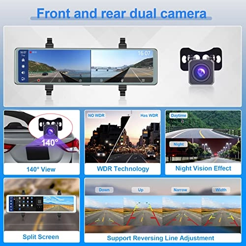 Camera Car Dash Cam Rear View Mirror - 1920 x 1080P