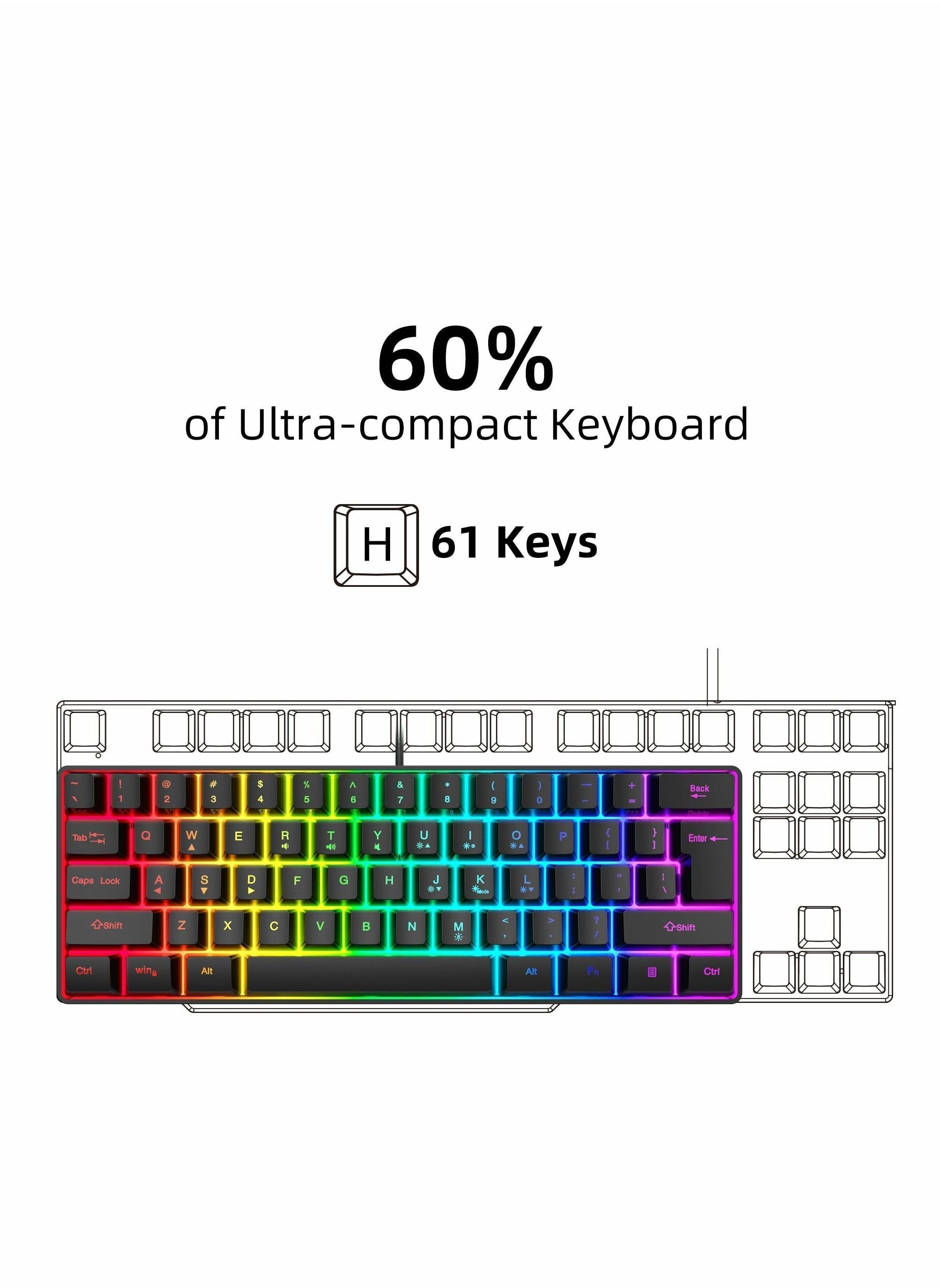 60% Wired Gaming Keyboard - EN Wired