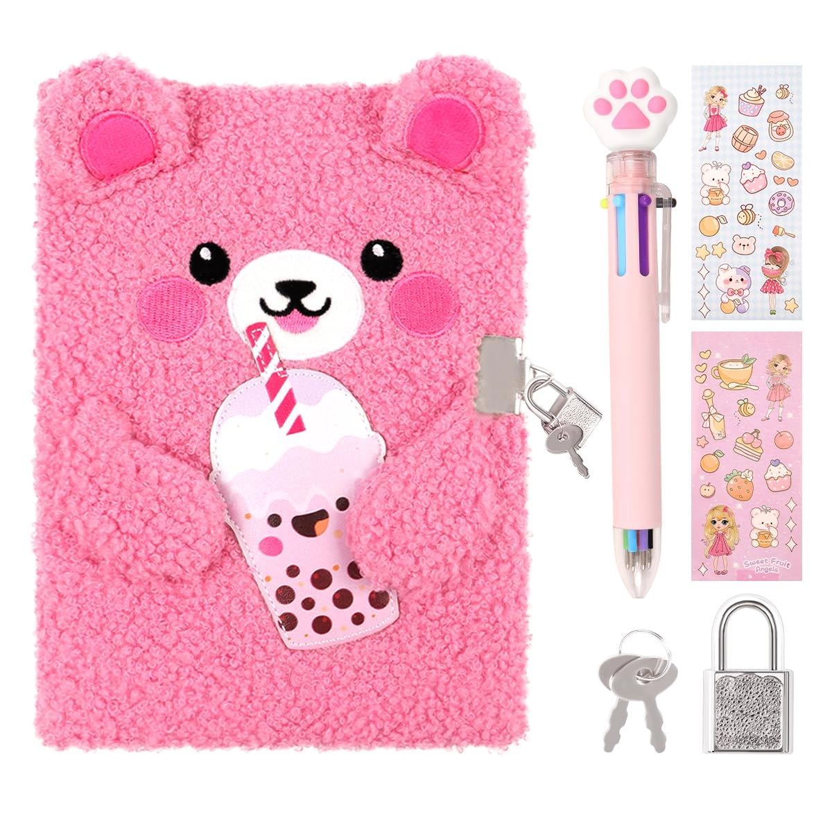 enyilee Bear Diary - Lock 160 Pages