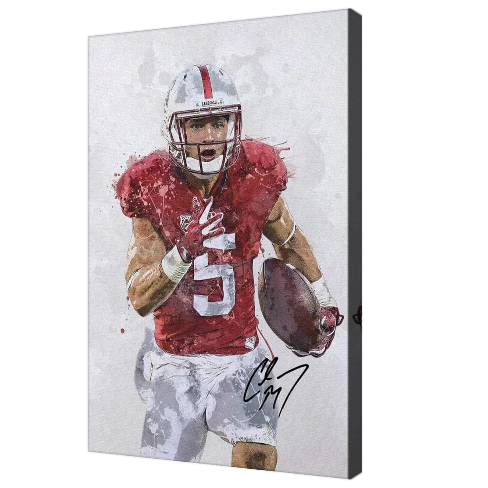 whzkcyh Christian McCaffrey Poster - Canvas 24 x 36 in Framed