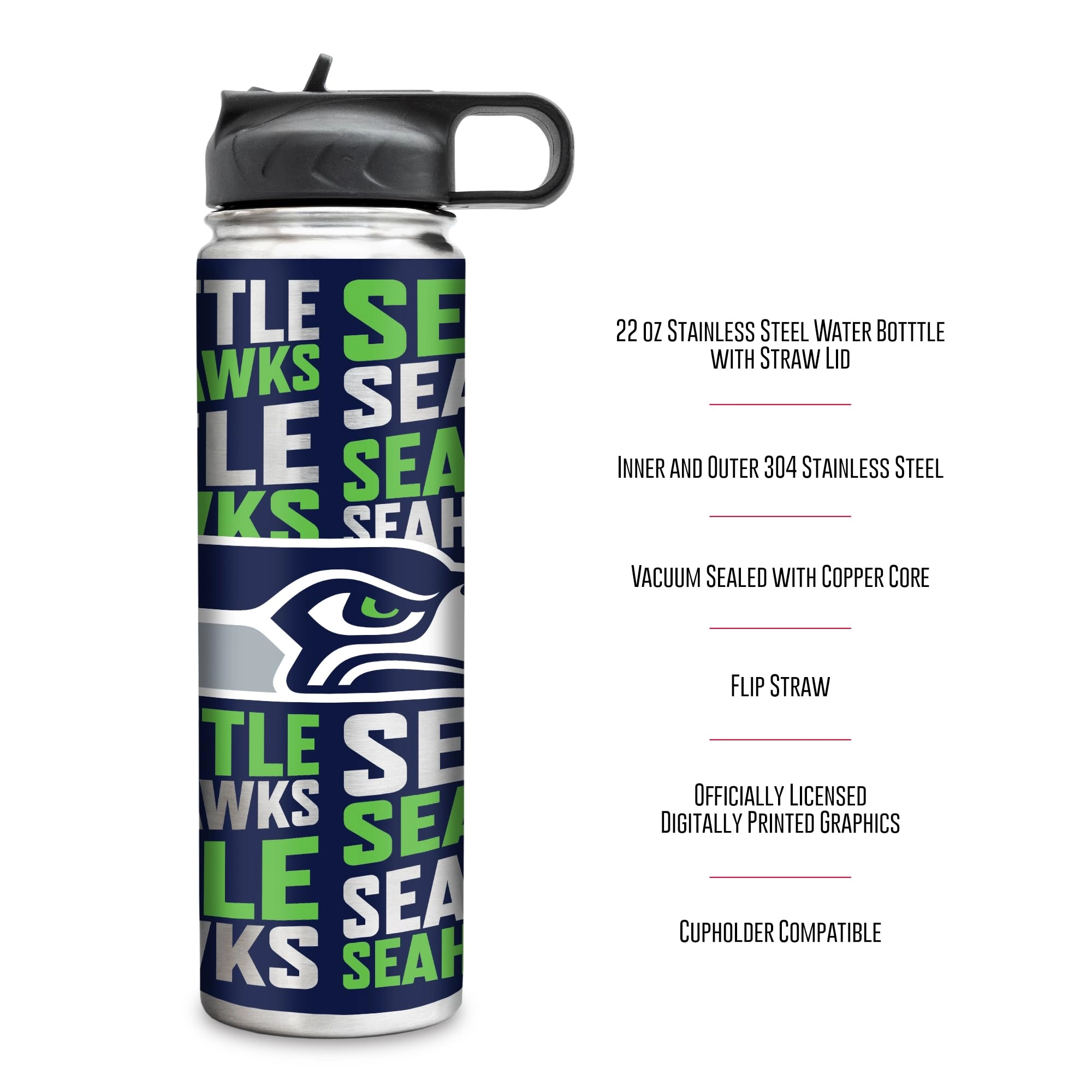 Stainless Steel NFL Football Tumbler - 650ml