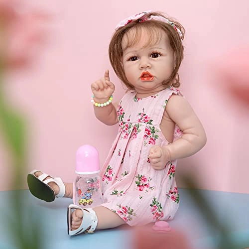Reborn Baby Doll - 22 Inch Vinyl Brown Eyes