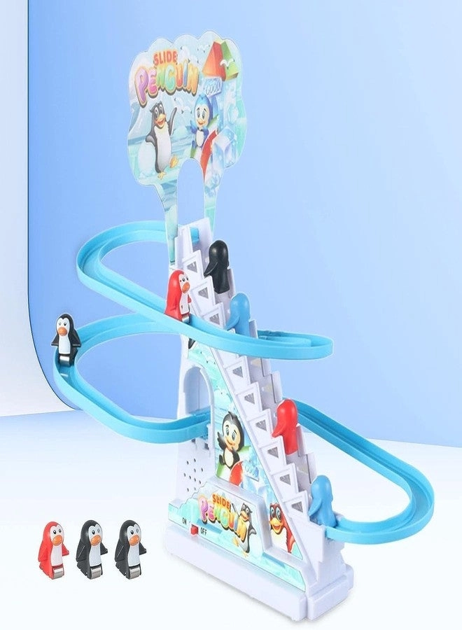 Bestie toys Penguin Slide Toy - Stair-Climbing Lights & Music Set