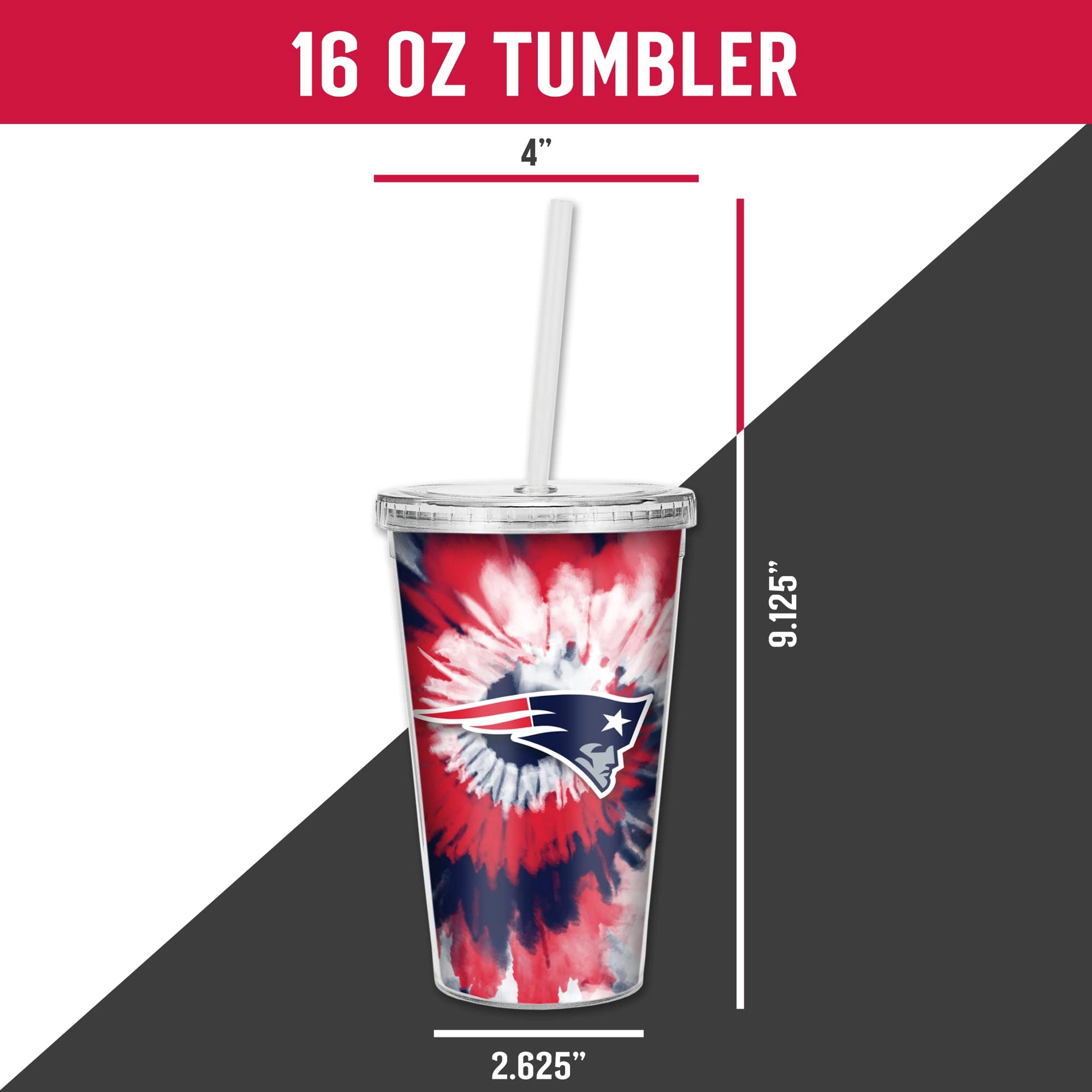 NFL Football Metallic Tie Dye Tumbler - 473ml