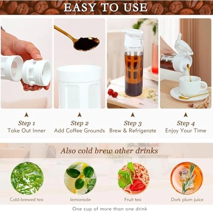 Cold Brew Coffee Maker - 550Ml Portable Handle