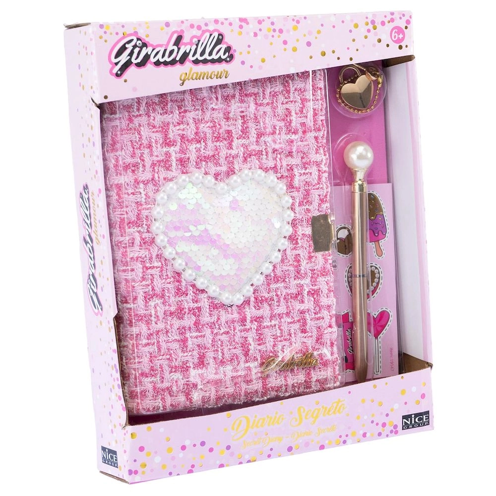 GIRABRILLA Tweed Notebook - 22.1 x 28 x 5 cm Padlock Pen