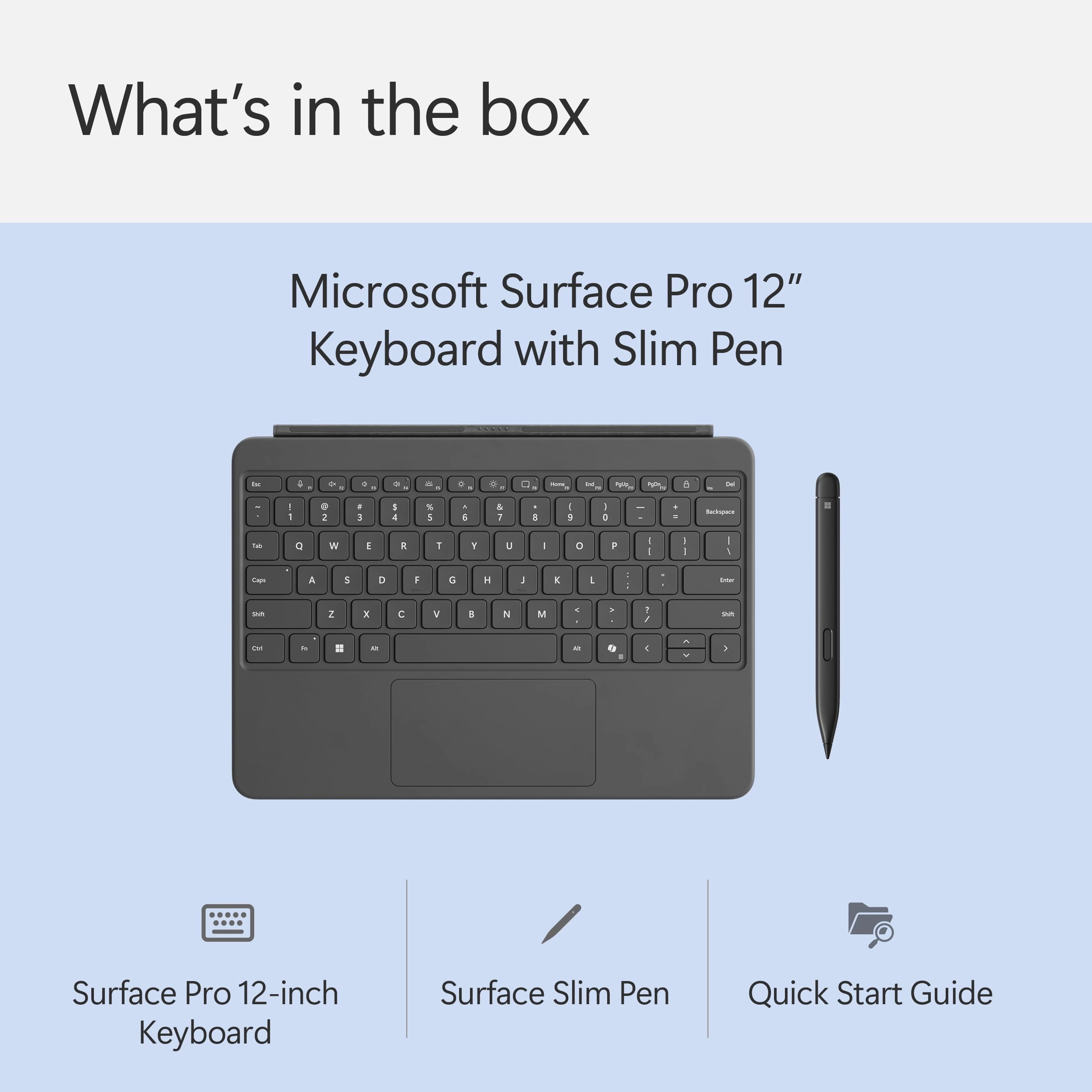 Surface Pro Keyboard - QWERTY Wired + Slim Pen 2
