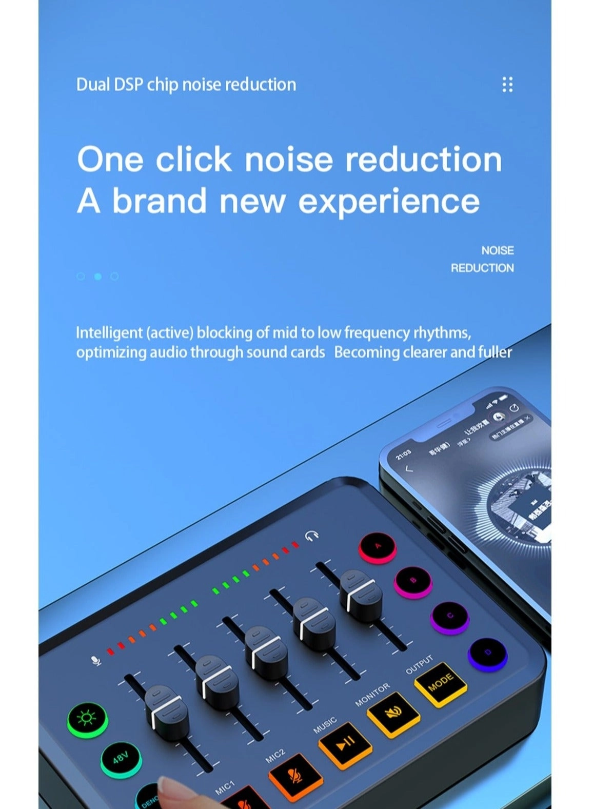 Audio Mixer - HD Rechargeable 48V Phantom Power Set