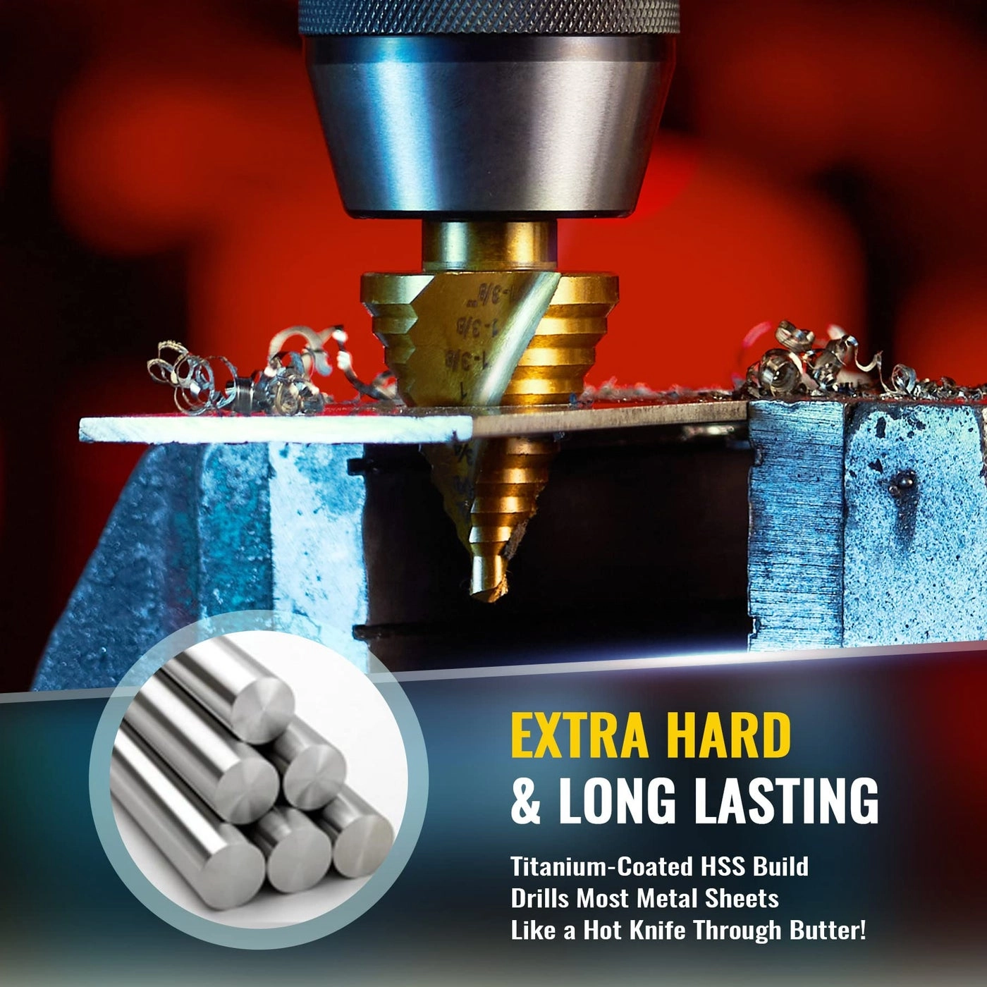 Step Drill Bit - 5PCS Titanium Spiral Grooved