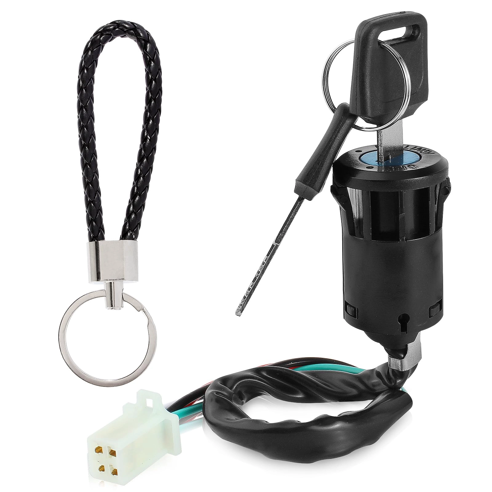 qazaky Ignition Key Switch - 4 Pin Plug-In Mount