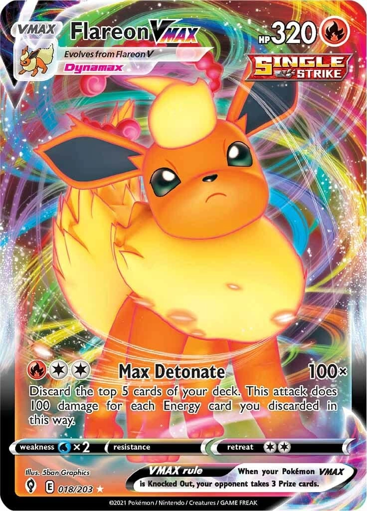 Pokemon USA, Inc. Flareon VMAX 018/203