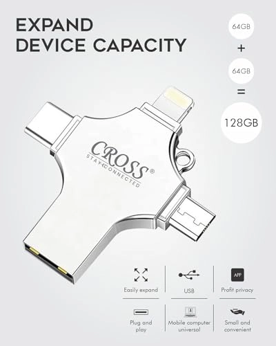 4 IN 1 PENDRIVE - USB 3.0 Lightning Micro USB USB A Type-C 256GB