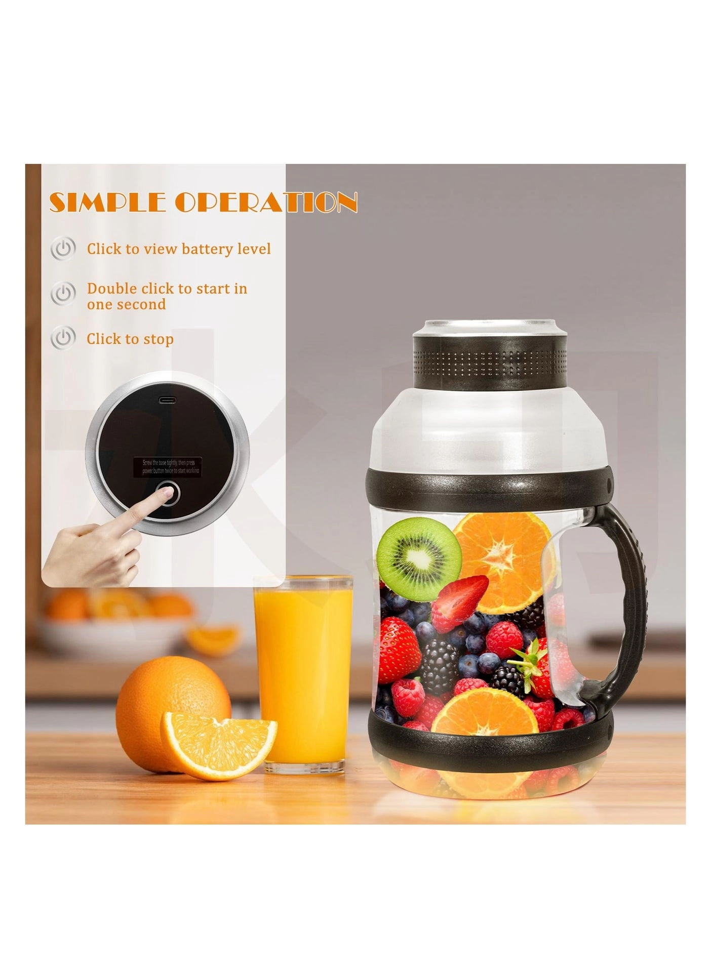 Portable Blender - USB Rechargeable IPx67 Waterproof BPA-Free