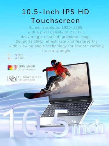 Mini Laptop - 10.5'' N150 16GB DDR4 512GB NVMe SSD