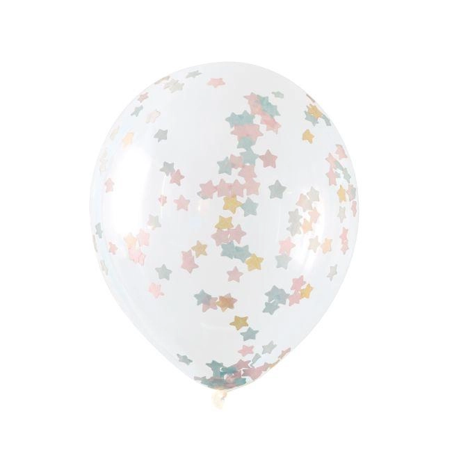 Party Zone Balloon Star Shaped Confetti - 16in Pink, Blu & Gold