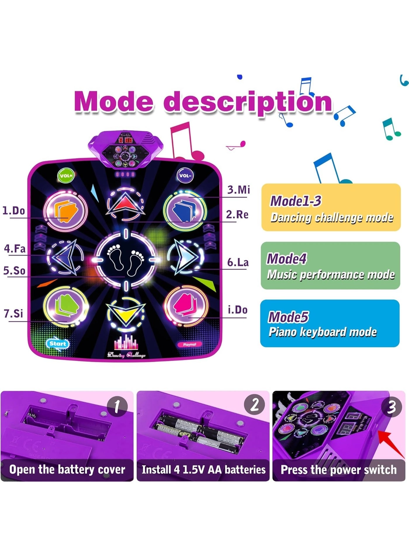 Meetion Dance Mat Musical Toy - 3 years+