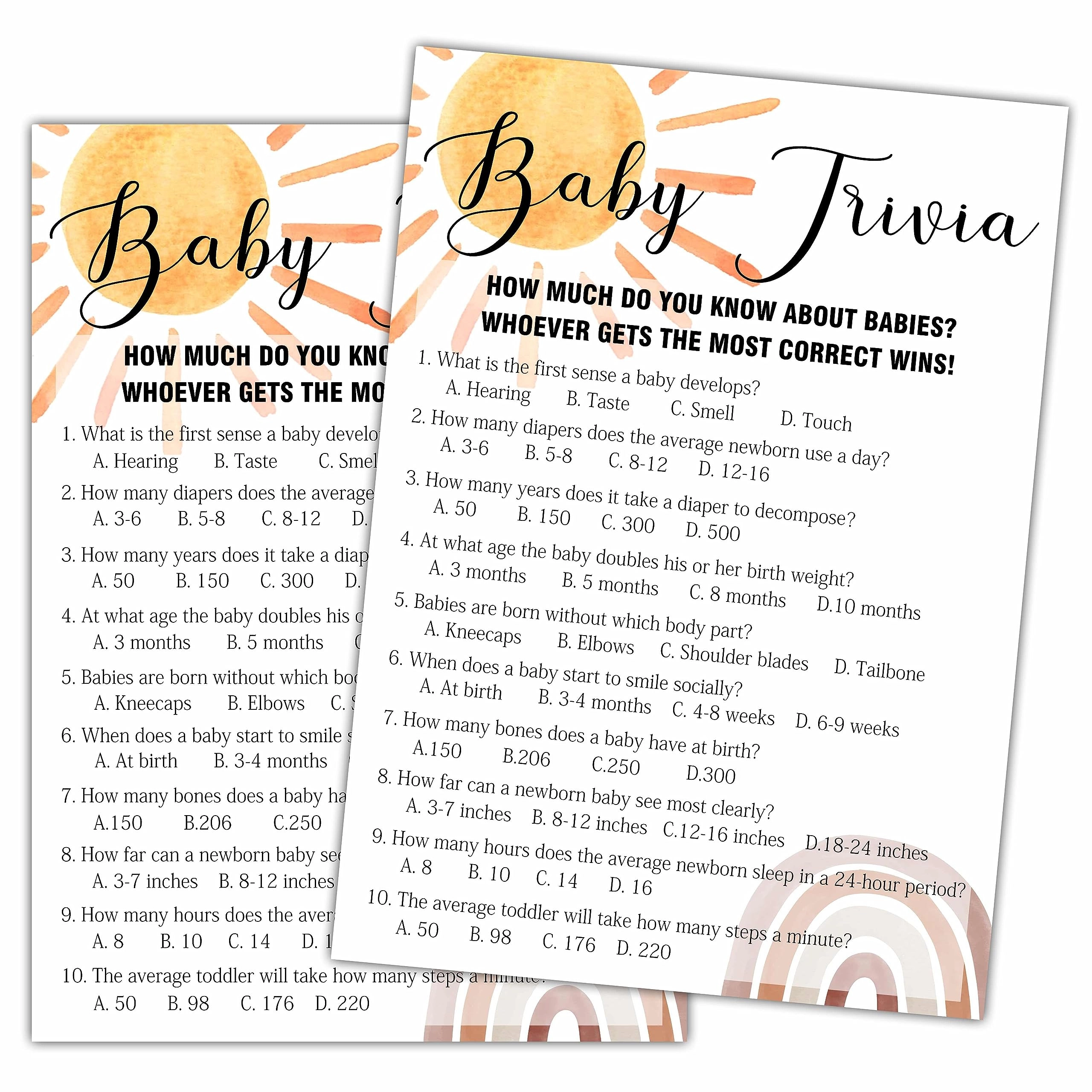 Qoamp Boho Rainbow Baby Trivia - 25 pieces