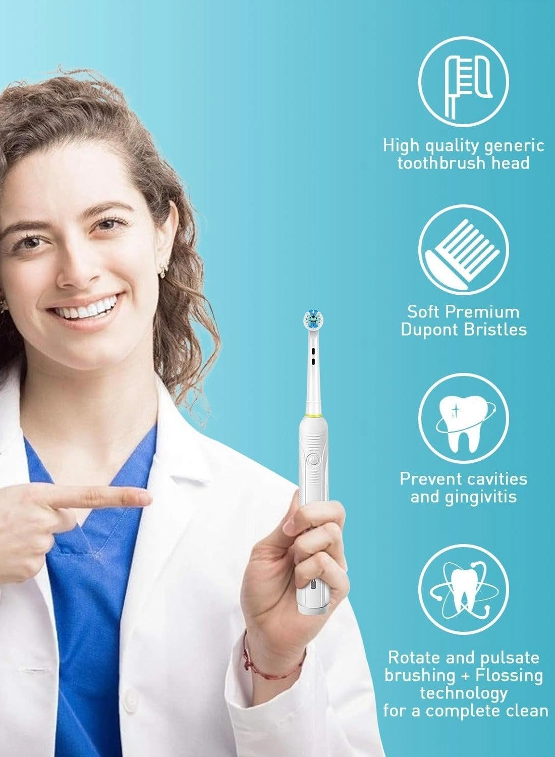 Electric Toothbrush Replacement Heads - 12 Pack 4 Cleaning 4 Deep Cleaning 4 Soft Medium