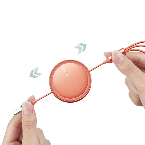 3-in-1 Retractable USB Cable Lightning to USB-C 1.2m