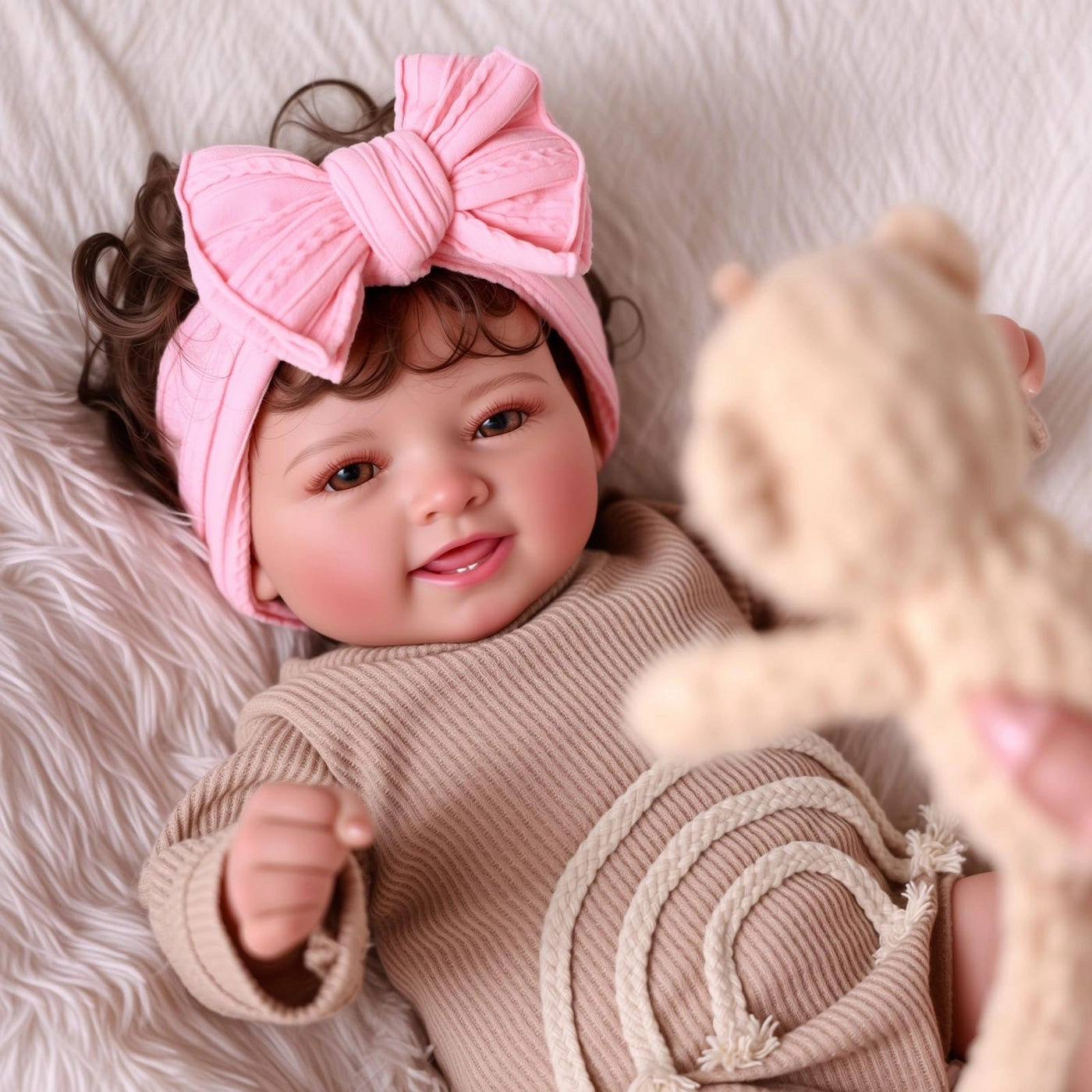 Mia Reborn Baby Doll - 17 Inch Brown Hair Ages 3+